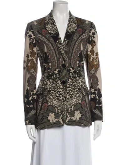 Pre-owned Etro Paisley Print Blazer In Black
