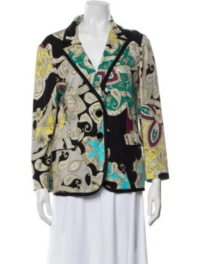 Pre-owned Etro Paisley Print Blazer In Black