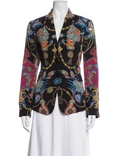 Pre-owned Etro Paisley Print Blazer In Black