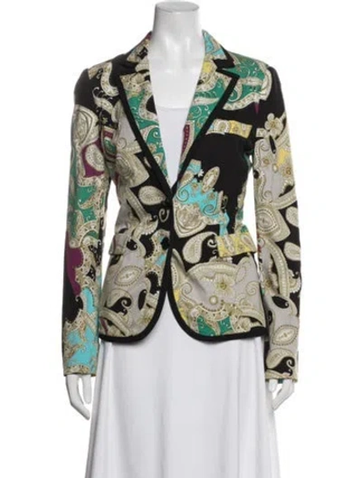 Pre-owned Etro Paisley Print Blazer In Black