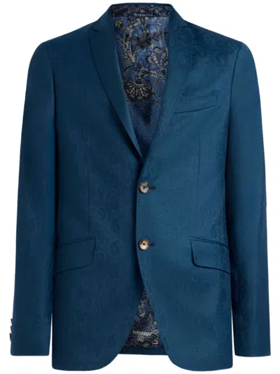 Etro Paisley-print Blazer In Blue
