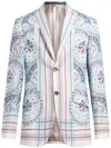 Etro Blazer Mit Paisleymuster Und Streifen In Blue
