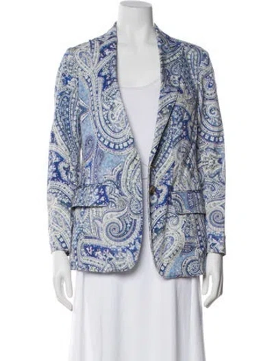 Pre-owned Etro Paisley Print Blazer In Blue