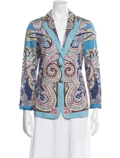 Pre-owned Etro Paisley Print Blazer In Blue
