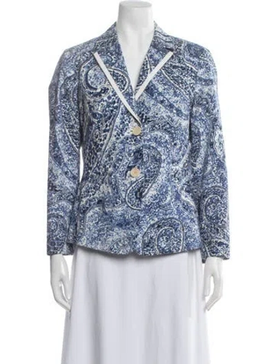 Pre-owned Etro Paisley Print Blazer In Blue