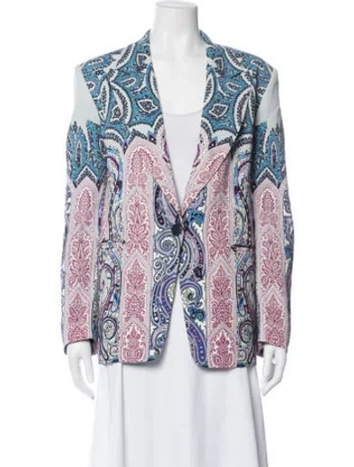 Pre-owned Etro Paisley Print Blazer In Blue