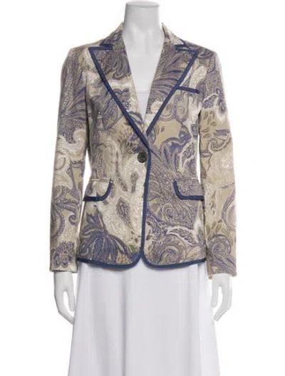 Pre-owned Etro Paisley Print Blazer In Blue