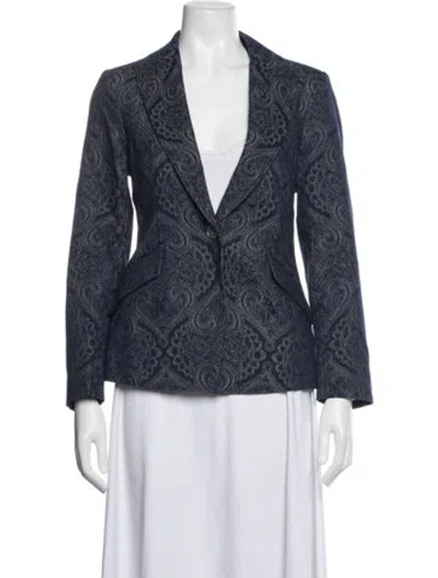 Pre-owned Etro Paisley Print Blazer In Blue