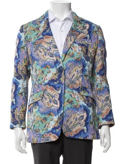 Pre-owned Etro Paisley Print Blazer In Blue