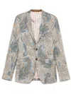 Etro Paisley-print Blazer In Blue