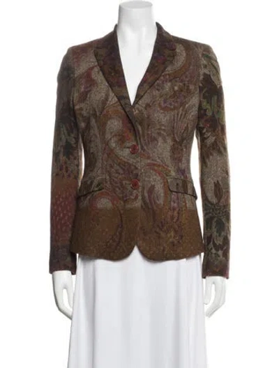 Pre-owned Etro Paisley Print Blazer In Brown