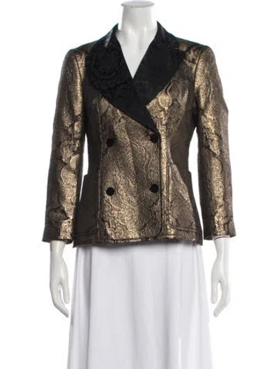 Pre-owned Etro Paisley Print Blazer In Gold/metallic