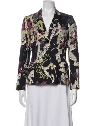 Pre-owned Etro Paisley Print Blazer In Green/grey/purple