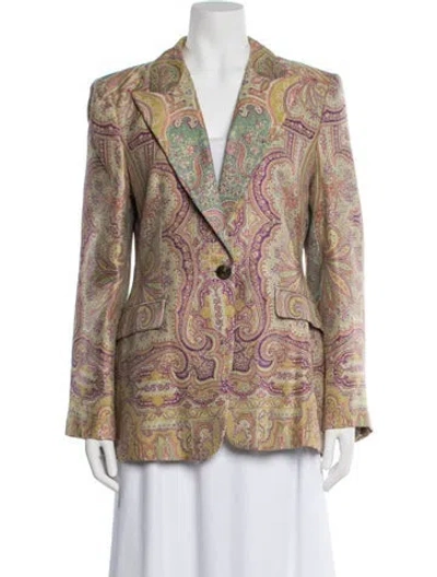 Pre-owned Etro Paisley Print Blazer In Neutral