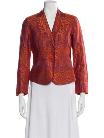 Pre-owned Etro Paisley Print Blazer In Orange
