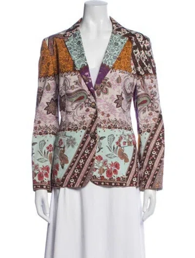Pre-owned Etro Paisley Print Blazer In Orange
