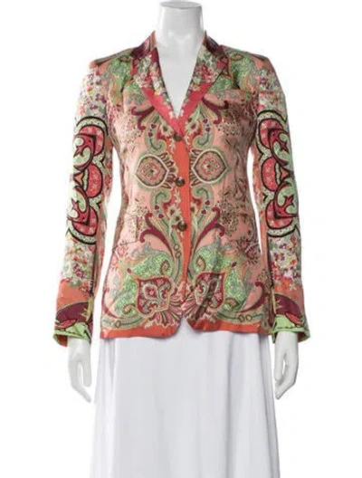 Pre-owned Etro Paisley Print Blazer In Pink
