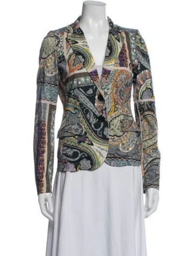 Pre-owned Etro Paisley Print Blazer In Pink