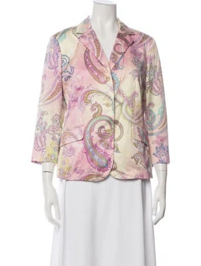 Pre-owned Etro Paisley Print Blazer In Pink