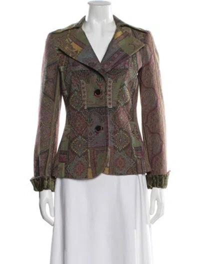 Pre-owned Etro Paisley Print Blazer In Purple