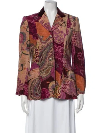 Pre-owned Etro Paisley Print Blazer In Purple