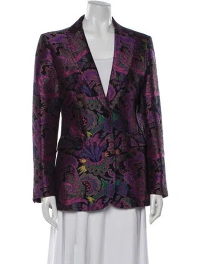 Pre-owned Etro Paisley Print Blazer In Purple