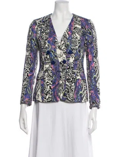 Pre-owned Etro Paisley Print Blazer In White