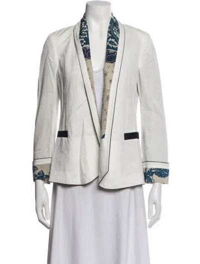 Pre-owned Etro Paisley Print Blazer In White