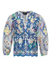 Etro Paisley Print Puff-sleeved Blouse In Blue