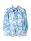 Etro Loose-fit Cotton Shirt With V-neck And Floral Pattern