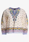 Etro Printed Paisley V-neck Knitwear In White