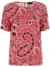 Etro Printed Stretch Viscose Blouse In Red