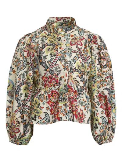 Etro Kids' Paisley-print Blouse In Cream