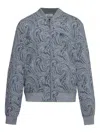 Etro Jacquard Bomber Jacket Featuring Paisley Pattern In Blue
