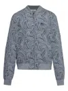 Etro Jacquard Bomber Jacket Featuring Paisley Pattern In Gray