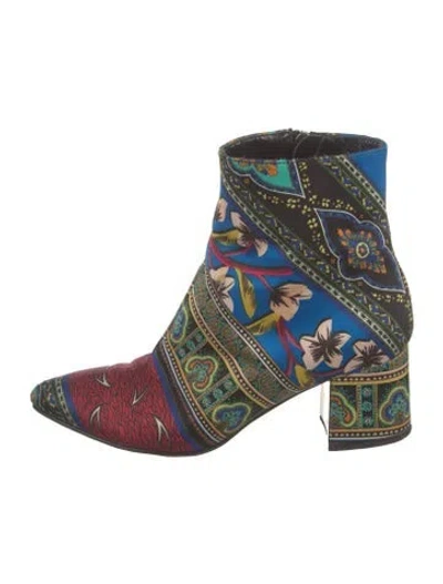 Pre-owned Etro Paisley Print Boots In Blue