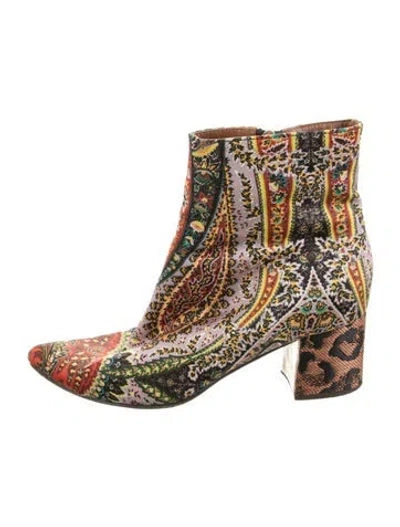 Pre-owned Etro Paisley Print Boots In Multicolor