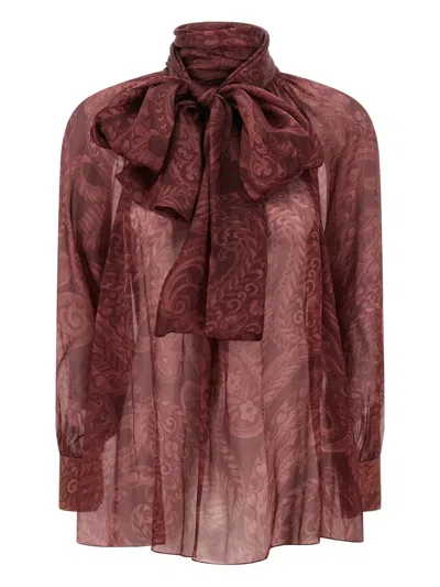 ETRO PAISLEY-PRINT BOW BLOUSE