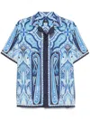 Etro Paisley Print Short-sleeved Shirt In Blue
