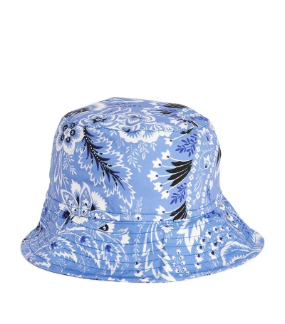 Etro Kids' Paisley Print Bucket Hat In Sky Blue
