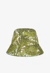 Etro Cappello Logo-embroidered Bucket Hat In Green