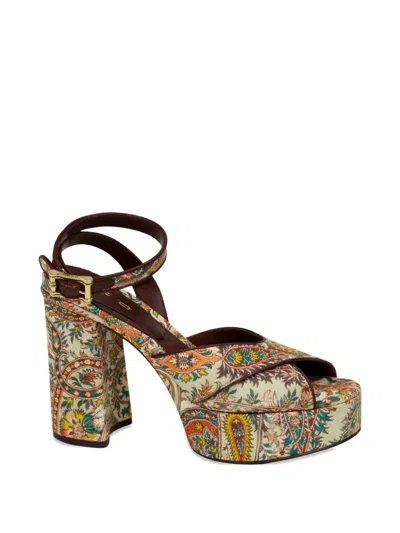 Etro Paisley-print Buckle Sandals In Multi