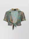 Etro Paisley Print Button Detail Cropped Shirt