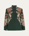 Etro Paisley Print Button Down Silk Shirt In Green Print
