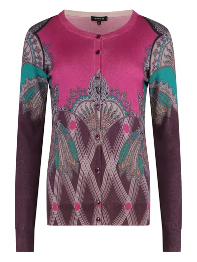 ETRO PAISLEY-PRINT BUTTON-UP CARDIGAN
