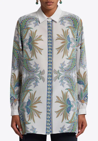 ETRO PAISLEY PRINT BUTTON-UP SILK SHIRT