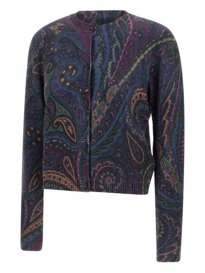 ETRO PAISLEY-PRINT BUTTONED CARDIGAN