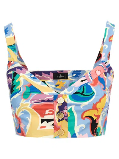 Etro Multicolor Paisley-print Cotton Top