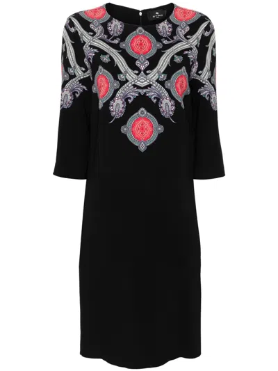 ETRO PAISLEY-PRINT CADY MIDI DRESS