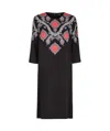 Etro Print Cady Dress In Black